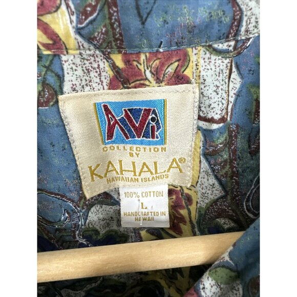 KAHALA AVI Collection Vintage 80s Hawaiian Shirt Fish Mahi  Print Men L - Picture 3 of 5